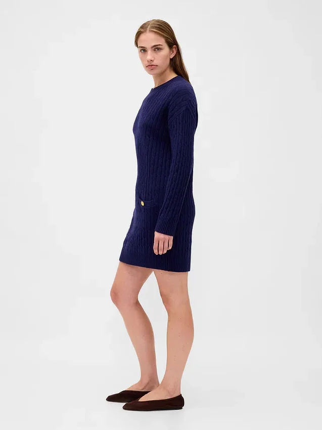 Maglione mini in maglia a trecce CashSoft