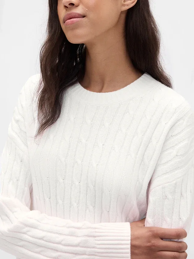 Maglione mini in maglia a trecce CashSoft