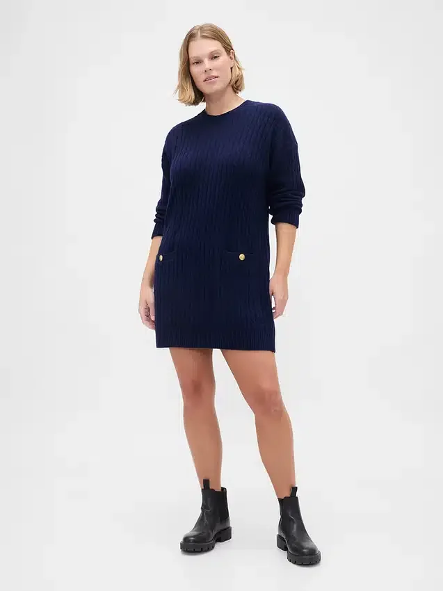 Maglione mini in maglia a trecce CashSoft
