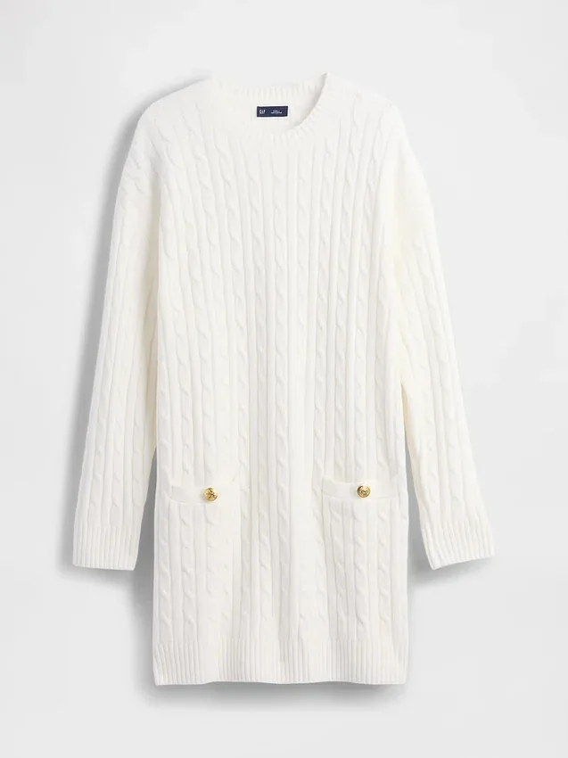 Maglione mini in maglia a trecce CashSoft