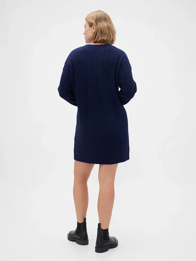 Maglione mini in maglia a trecce CashSoft