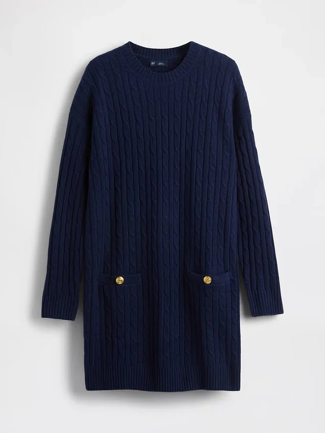 Maglione mini in maglia a trecce CashSoft