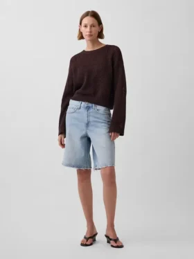 Maglione morbido all’uncinetto in 100% cotone