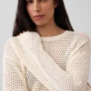 Maglione morbido all’uncinetto in 100% cotone