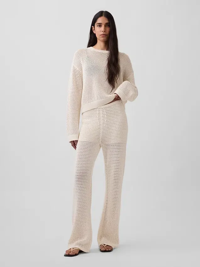 Maglione morbido all’uncinetto in 100% cotone