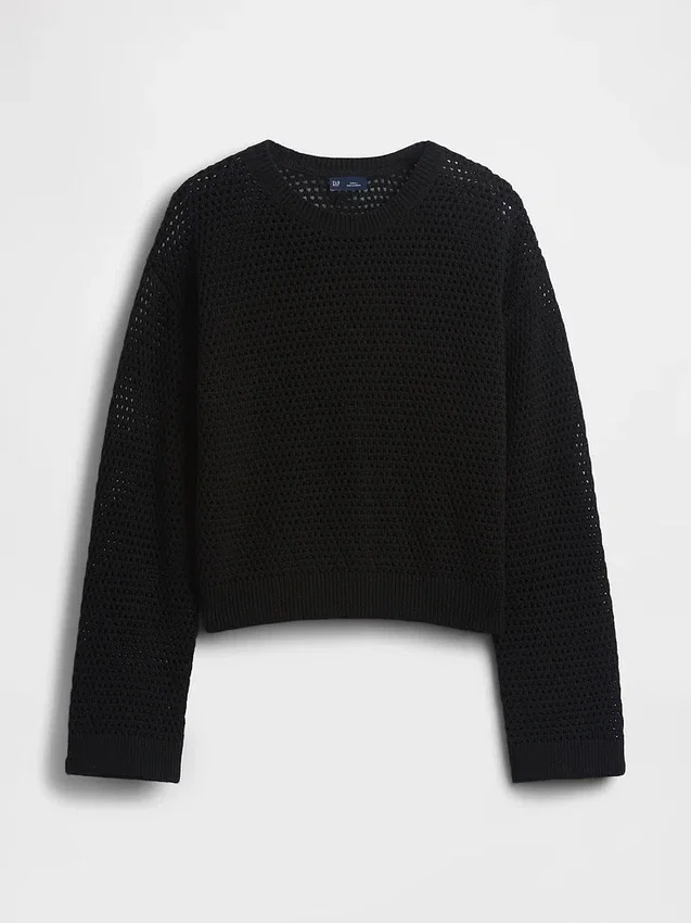 Maglione morbido all’uncinetto in 100% cotone