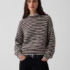 Maglione oversize a collo alto in 100% cotone