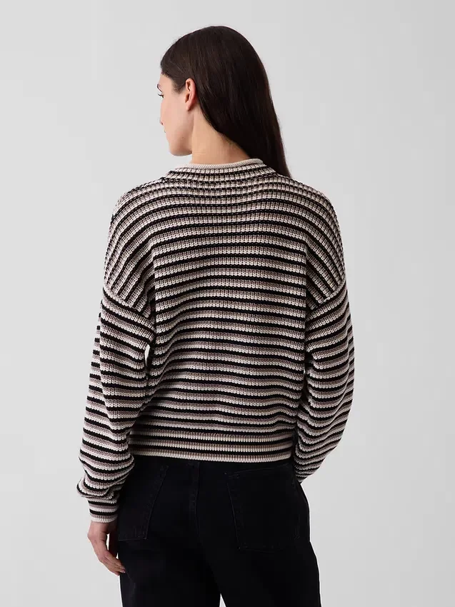 Maglione oversize a collo alto in 100% cotone