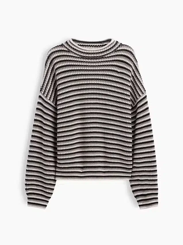 Maglione oversize a collo alto in 100% cotone