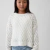 Maglione oversize a collo rotondo lavorato all’uncinetto per bambini