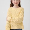 Maglione oversize a collo rotondo lavorato all’uncinetto per bambini