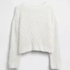 Maglione oversize a collo rotondo lavorato all’uncinetto per bambini