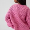 Maglione oversize a collo rotondo lavorato all’uncinetto per bambini
