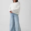 Maglione oversize a collo rotondo lavorato all’uncinetto per bambini