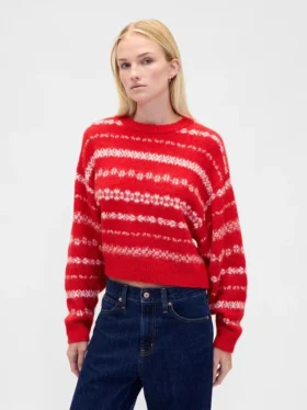 Maglione oversize a collo tondo in tessuto felpato