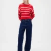 Maglione oversize a collo tondo in tessuto felpato