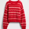 Maglione oversize a collo tondo in tessuto felpato