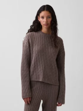 Maglione oversize a trecce CashSoft