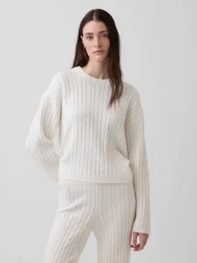Maglione oversize a trecce CashSoft