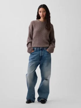 Maglione oversize a trecce CashSoft
