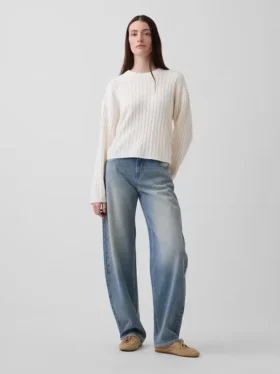 Maglione oversize a trecce CashSoft