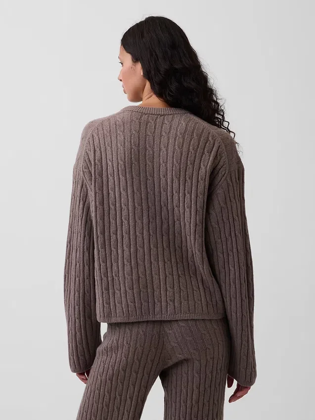 Maglione oversize a trecce CashSoft