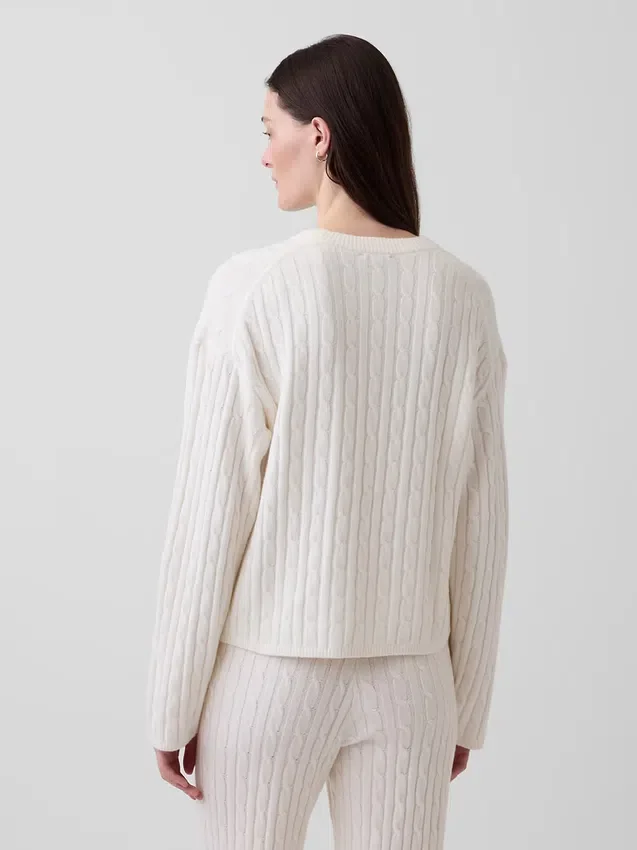 Maglione oversize a trecce CashSoft