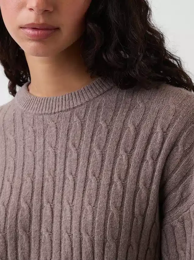 Maglione oversize a trecce CashSoft