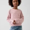 Maglione oversize con grafica per bambini lavorato all’uncinetto