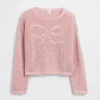 Maglione oversize con grafica per bambini lavorato all’uncinetto