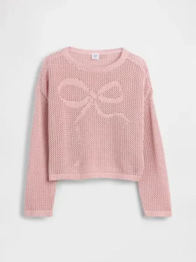 Maglione oversize con grafica per bambini lavorato all’uncinetto