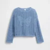 Maglione oversize con grafica per bambini lavorato all’uncinetto