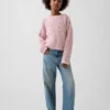 Maglione oversize con grafica per bambini lavorato all’uncinetto