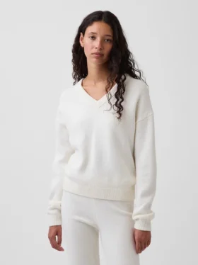 Maglione oversize con scollo a V CashSoft