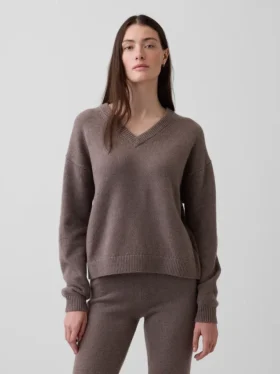 Maglione oversize con scollo a V CashSoft