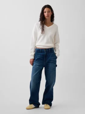 Maglione oversize con scollo a V CashSoft