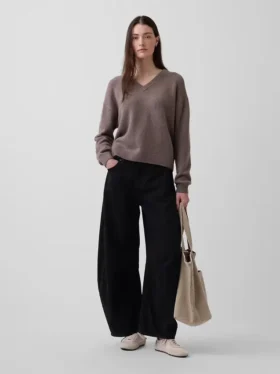 Maglione oversize con scollo a V CashSoft