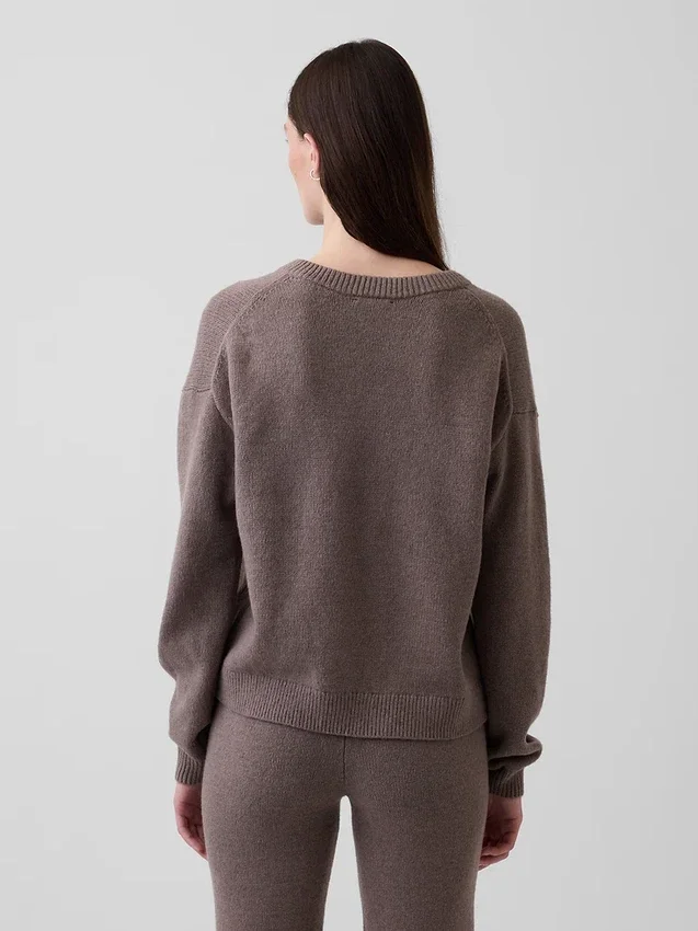 Maglione oversize con scollo a V CashSoft