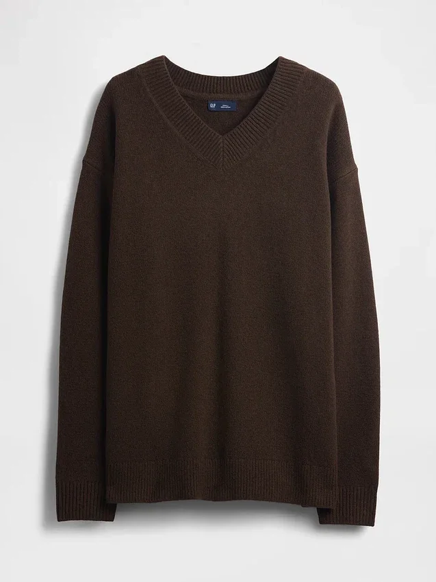 Maglione oversize con scollo a V CashSoft