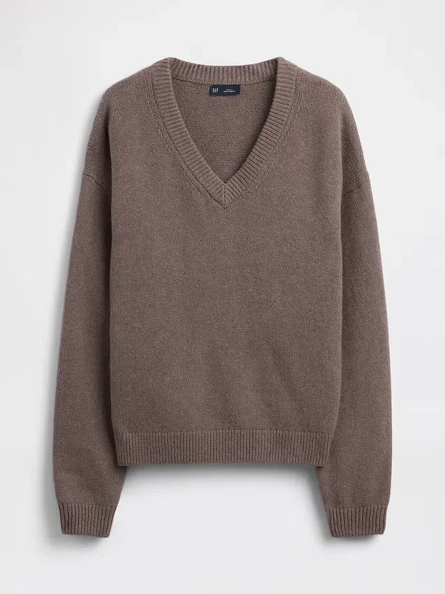 Maglione oversize con scollo a V CashSoft