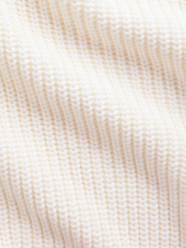 Maglione oversize con scollo a V in stile Shaker, 100% cotone