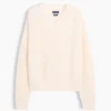 Maglione oversize con scollo a V in stile Shaker, 100% cotone