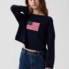 Maglione oversize in maglia all'uncinetto per bambini in stile americano