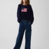 Maglione oversize in maglia all'uncinetto per bambini in stile americano