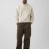 Maglione oversize in sherpa con mezza zip