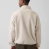 Maglione oversize in sherpa con mezza zip