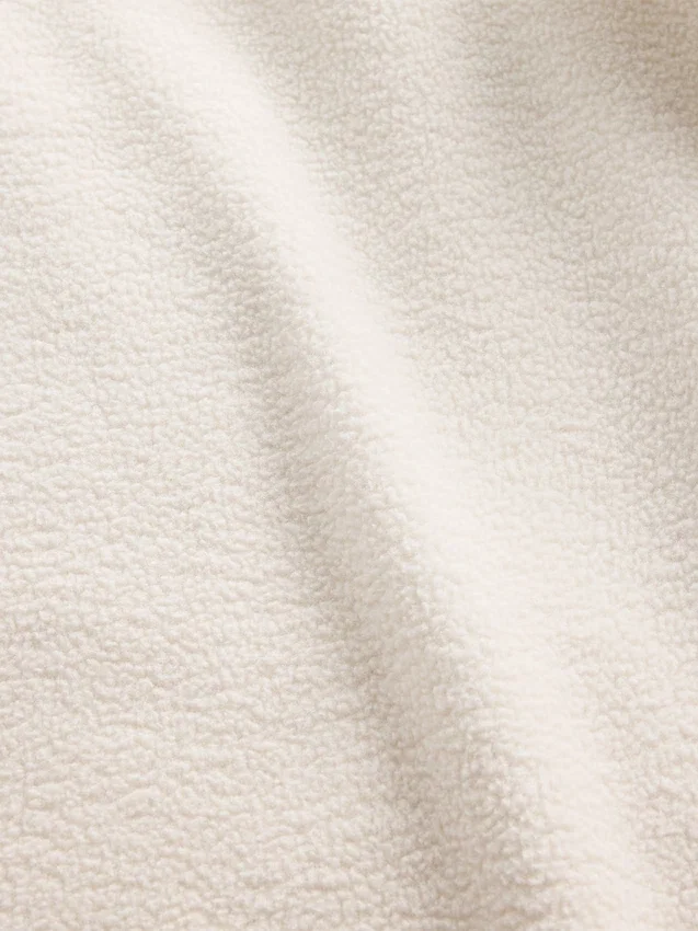 Maglione oversize in sherpa con mezza zip