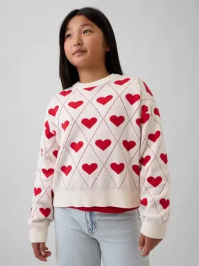 Maglione per bambini con collo rotondo e stampa grafica dal taglio morbido