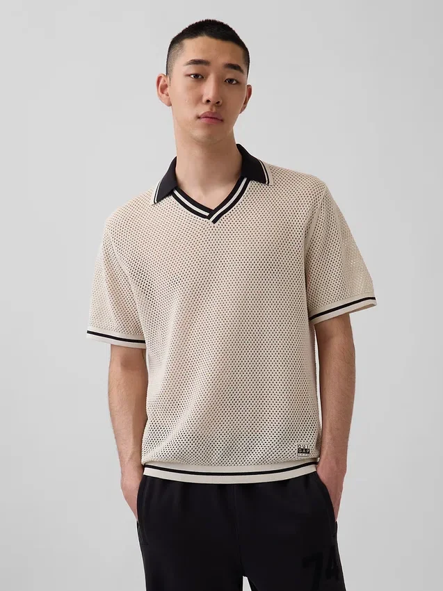 Maglione polo a rete Ouigap