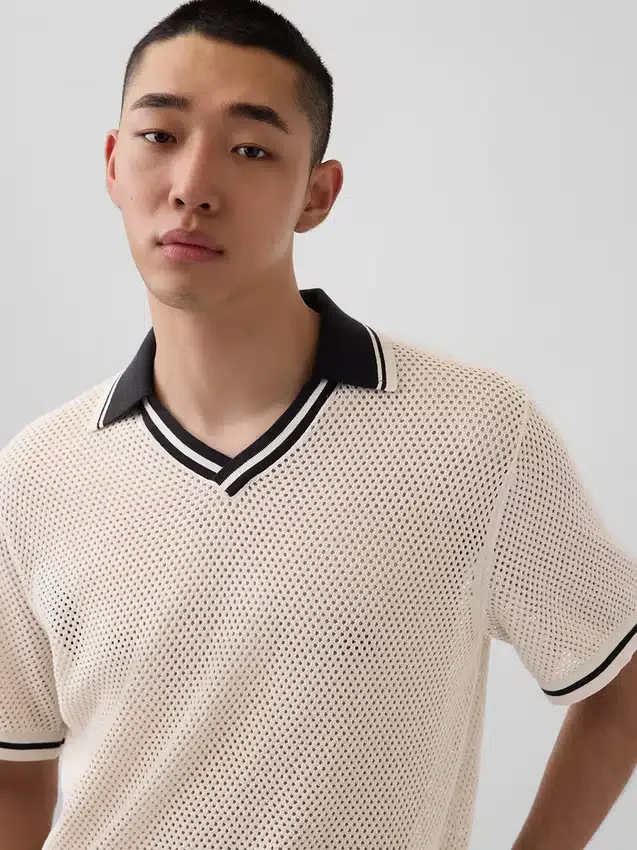 Maglione polo a rete Ouigap